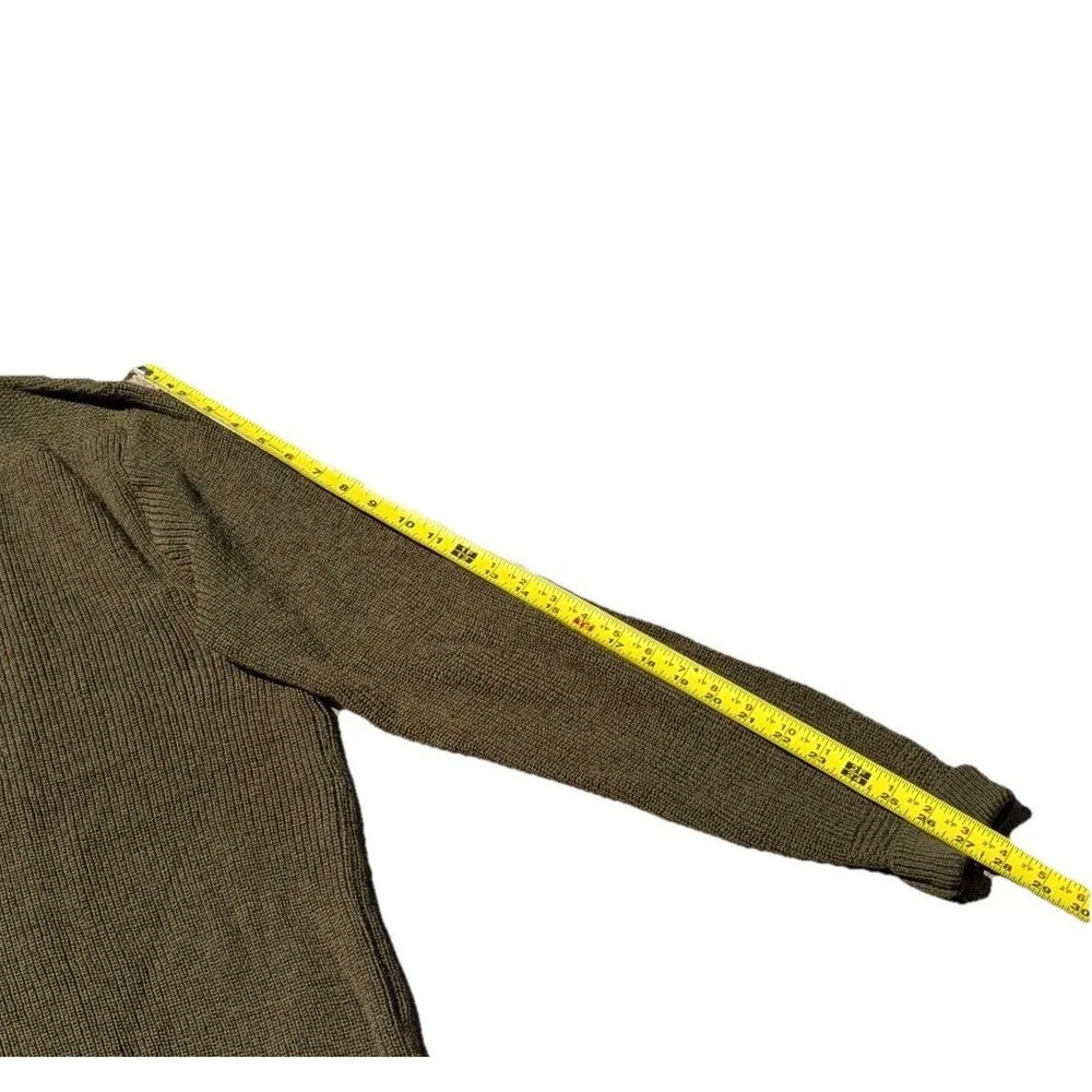 Vintage LL Bean Military Commando Henley Sweater 100% Wool USA Made 80s READ